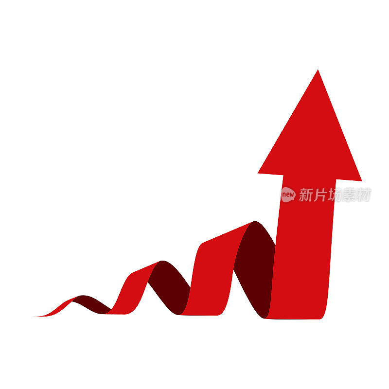 Spiral with an up arrow, a pointer to increase rating, 3d illustration. Spiral arrow icon. Abstract concept of profit business strategy
